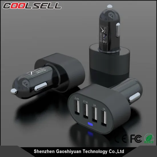 Alibaba wholesale promotional CE,FCC,RoHS portable 4 usb mini car charger