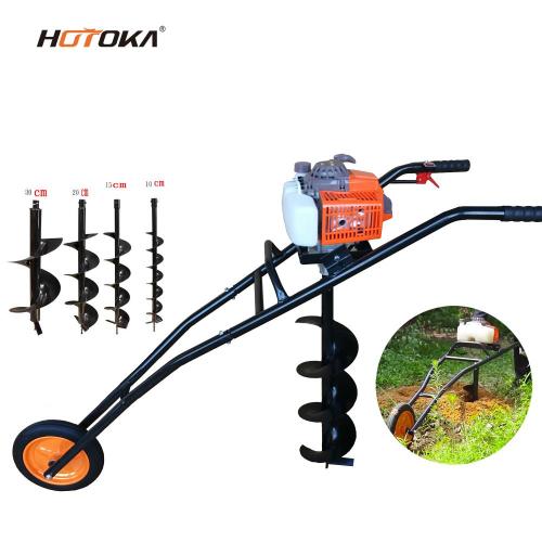 2-stroke 62cc handpush earth auger ground bor mesin