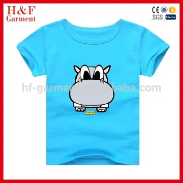Soft cotton funny print branded t shirts cheap oem baby t-shirt blue