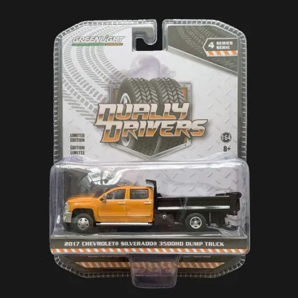 Greenlight cars 1/64 2017 Chevrolet Silverado 3500 pickup dump truck car collection version of the car model toy gift