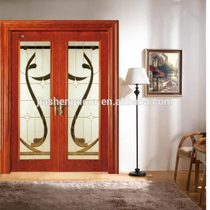 Unique glass wooden doors solid door french door for villa