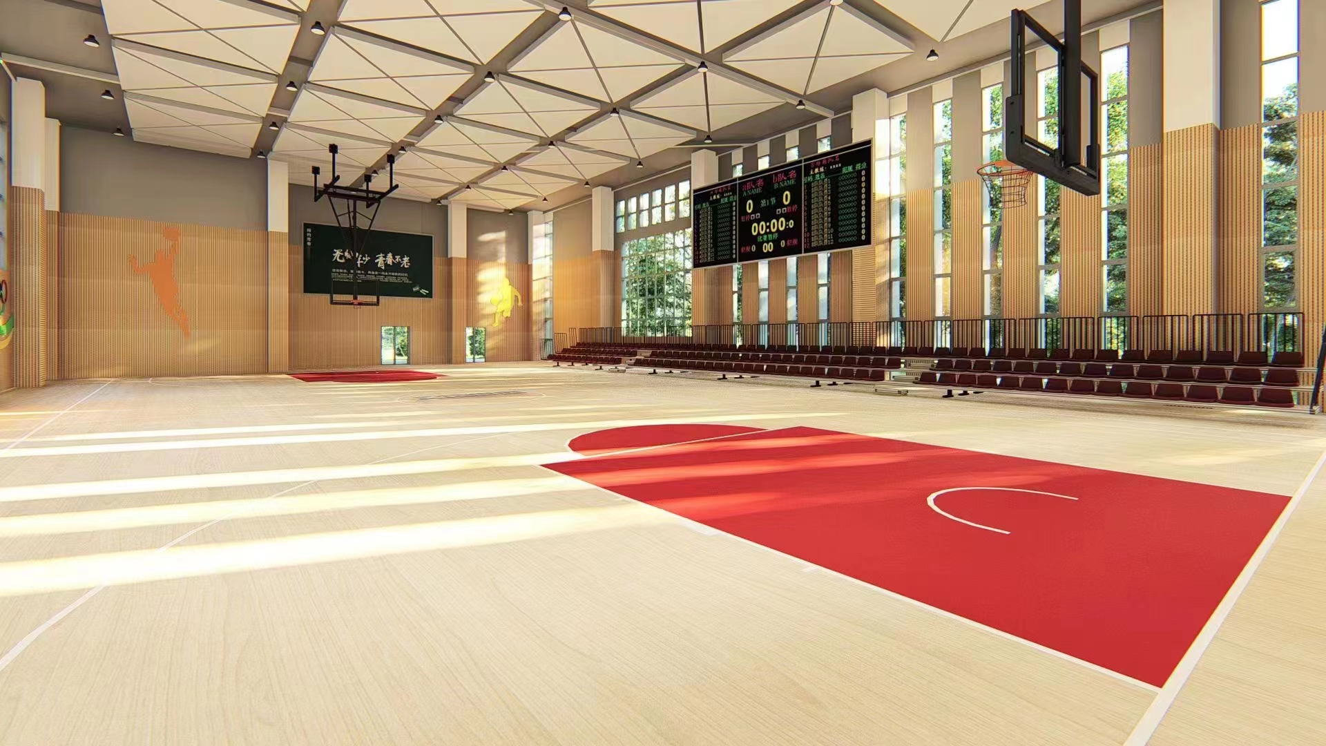 FIBA certificated sports wooden floor