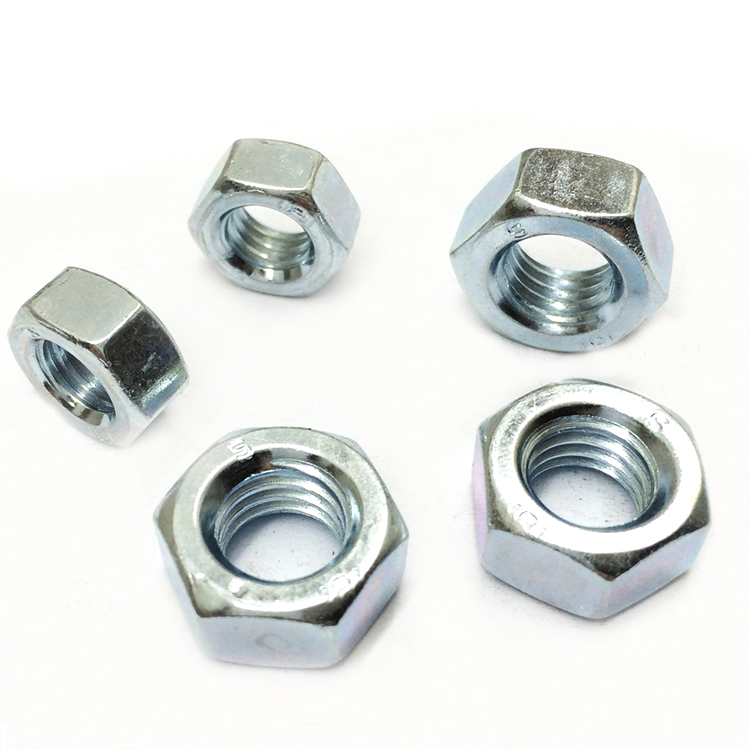 8 Porca hexagonal de zinc azul e branco de vidro