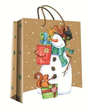 CHRISTMAS SERIES KRAFT GIFTBAG34-0