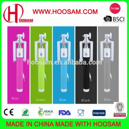 Wholesale selfie stick, pockiet mini wired selfie stick