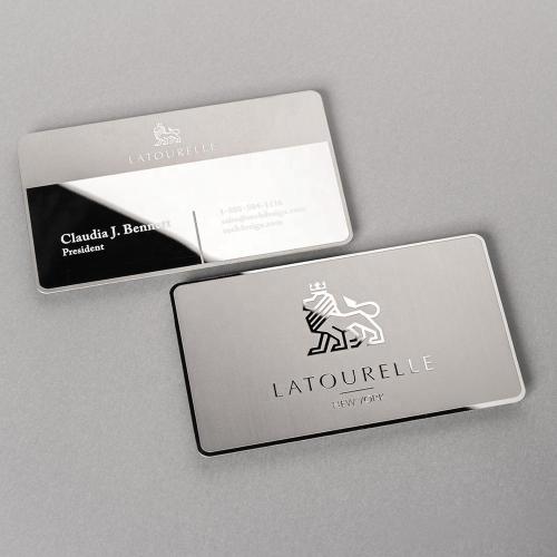 Fashion Metal Shiny Silver Plating Business Card