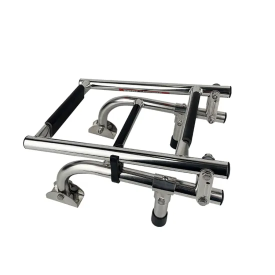 Top Manufacturer High Quality Stainless Steel Boat Handrail Bracket Wall Support 2+1 Step Folding Ladders