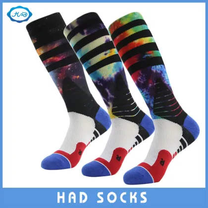 Men Fashion 3D/Digital Printing Coolmax Functional Basketball Sport Socks