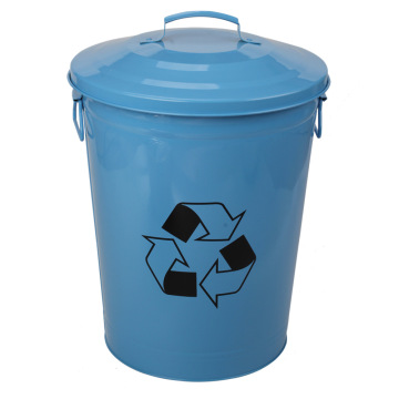 23L Eco-friendly Blue Trash Can with Lid