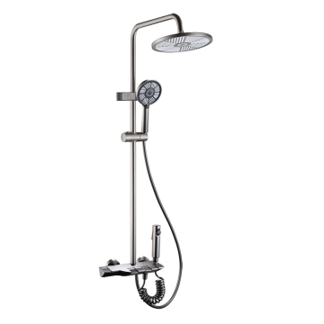 Rainy Shower Slide Handheld Spray Shinning Electroplating Gun Grey Round Shower Set