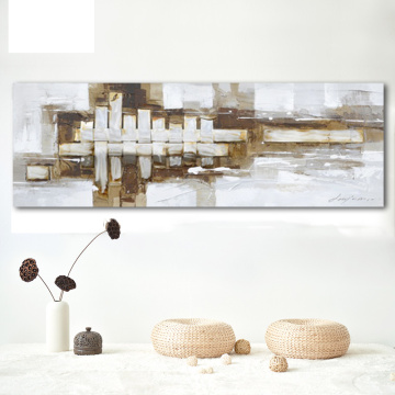 Abstract Geometric Oil Painting on Canvas