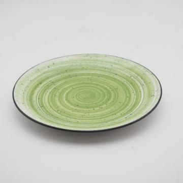 Luxo Painted Hand Painted Style Green Ceramic Dinnerware Porcelain Dinner Dinner