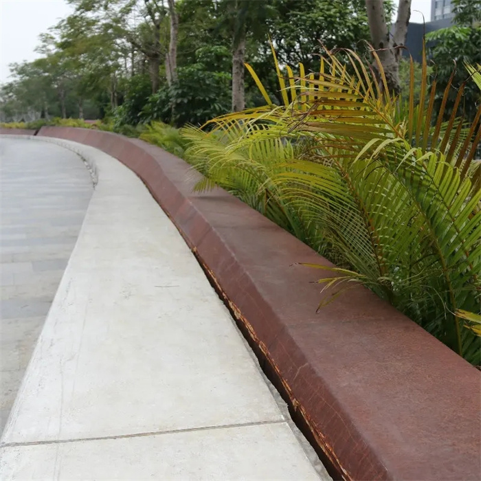 weathered steel garden edging