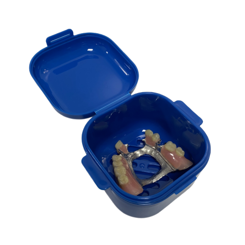 Portable Soaking Denture Box with Strainer