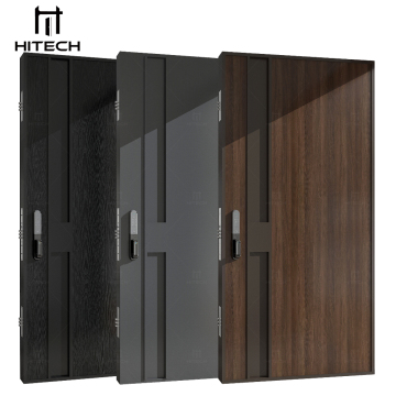 Luxury Waterproof Modern Exterior Wooden Pivot Front Door with Left Sidelight
