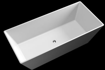 Rectangle Environmental White Matt Acrylic Solid Surface Bathtub