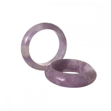 Lepidolite 6T Stone Band Rings for Women Men Healing Chakra Stackable Ring Balance Energy