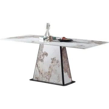 FOSHAN 8 Seater Dinners Furnitures Sintered Slab Table Dining Room Marble Table Set