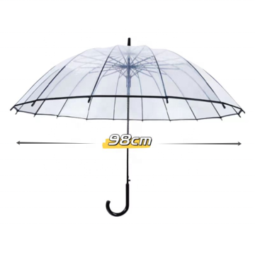 Wholesale 16K Automatic PVC Clear Portable Portable Umbrellas สำหรับงานแต่งงานและกิจกรรมกลางแจ้ง