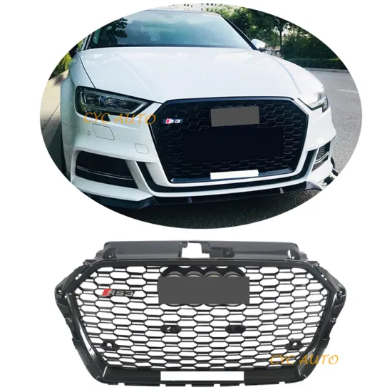 A3 Upgrade RS3 Honeycomb Grill Car Front Bumper Grille with ACC for Audi A3/S3 8V 2016-2019