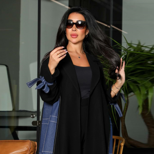 پنل جین مشکی اوپن Abaya