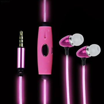 2017 Noise Cancelling el glowing earphone Mic, Party,Sports, Running