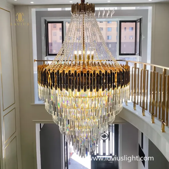 High luxury temperament crystal chandelier decorative ceiling lighting large villa hotel custom chandelier