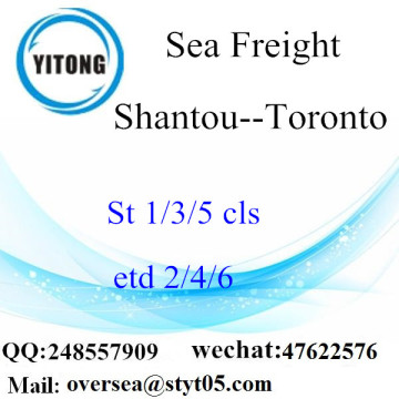 Consolidação LCL de Shantou Port para Toronto