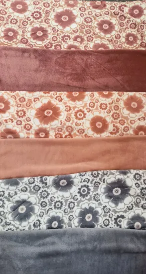 Burn out knitted flannel printed garment fabric