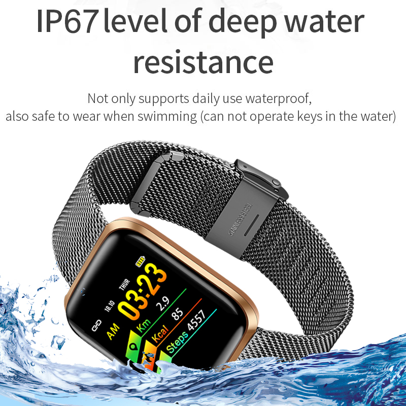 LIGE Smart Watch Women Sports Smart Bracelet IP67 Waterproof Watch Pedometer Heart Rate Monitor LED color screen for Android ios