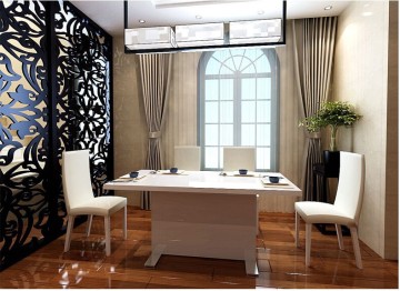 White elegant modern table for dinning room