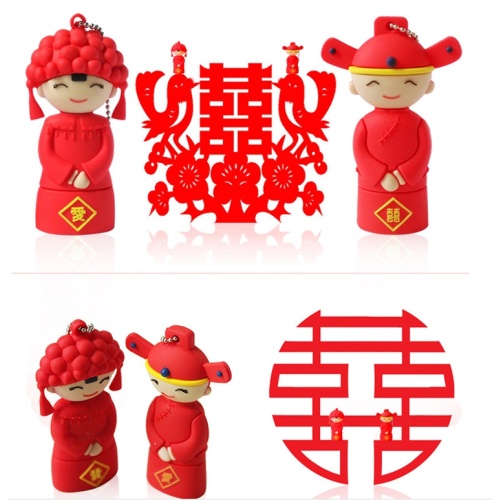 Traditional wedding Couple Silicone Micro Flash Drive Cover