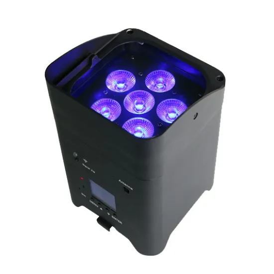 Outdoor Battery-Powered Wireless RGBWAUV PAR Light - 6 x 18W LED