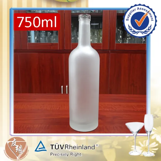 750ml special cylinder shape frosted empty tequila glass bottle