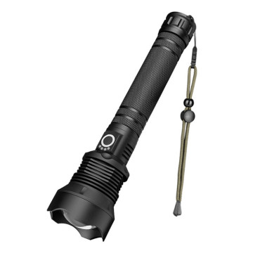 ไฟฉายยุทธวิธี Lumen LED 2000 Lumen ที่มีประสิทธิภาพพร้อมการซูมแบบ telescopic, การออกแบบแบบชาร์จใหม่และพกพา USB ได้