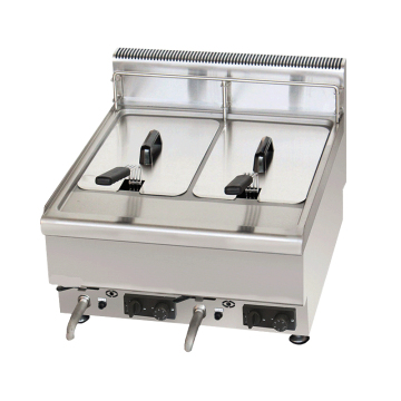 Commercial Propane Gas Fryer with 2 Stainless Steel Tanks and Oil-less Double Deep Fryer