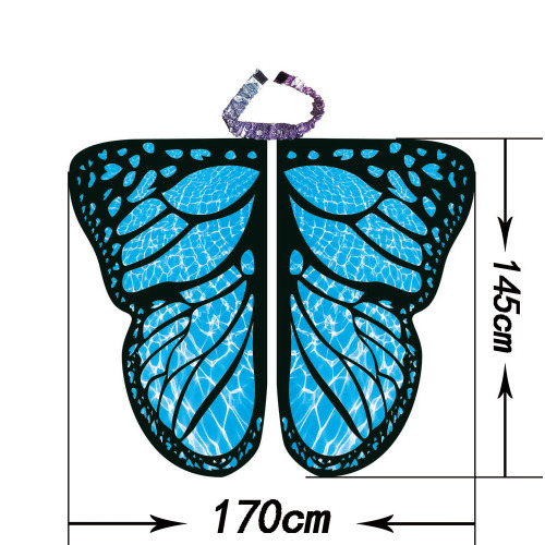 Butterfly Wings Shawl Fairy Soft Fabric for Women Ladies Party Nymph Costume Accessory