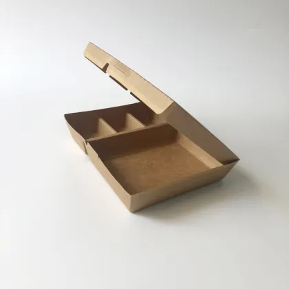Four-compartment paper carton kraft paper lunch box