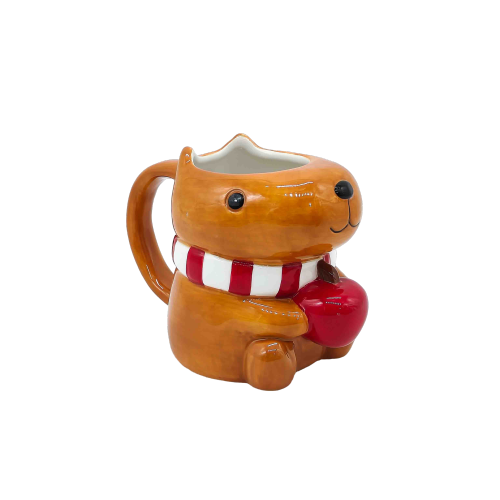 Taza de cerámica cálida de carpincho de invierno