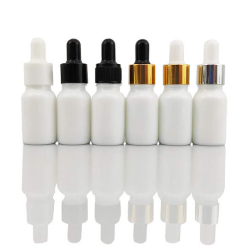 Essential Oil White Porcelain Glossy Glass Dropper Bottle