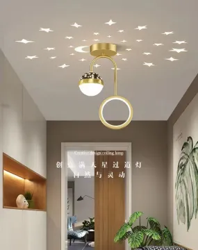 Modern Simple Star Ceiling Lamp for Balcony and Cloakroom LED Entrance Hallway Light