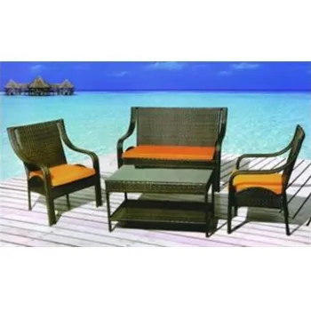 Outdoor rattan sets, includes single sofa, double sofa and coffee table