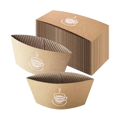 Custom Logo Brown Kraft Coffee Cup Sleeve for Hot Drinks