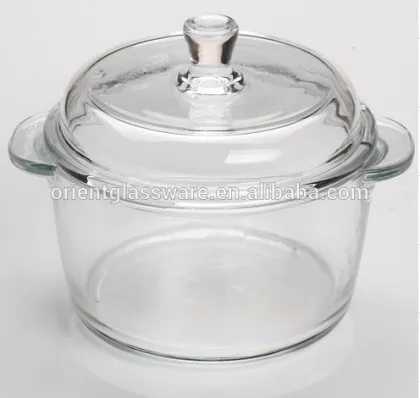 High quality borosilicate clear pyrex glass cooking pot