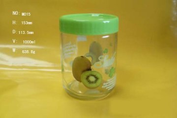1l Candy Storage Decal Logo Printed Art Sealed Glass Jars / Custom Bottles