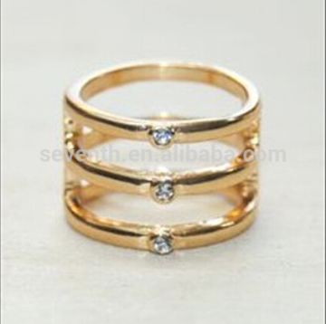 Wholesale Fashion Midi Ring with 18K Gold Plated Shiny CZ Diamond