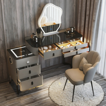 2025 YD Stylish Modern Dressing Table with Wireless Charging, Mirror, and Lighting for Girls
