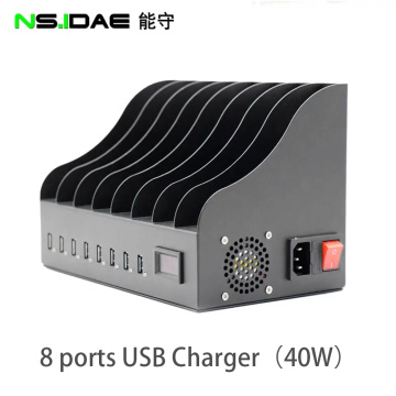 8-port USB-telefonstativ Integrerad laddare