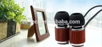 Classic Wood Wired earphones, stereo earbuds for cell phone