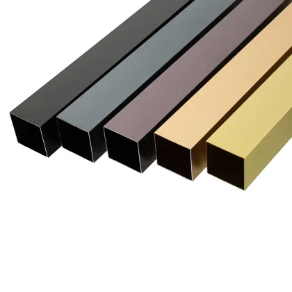 Anodized aluminum square tube